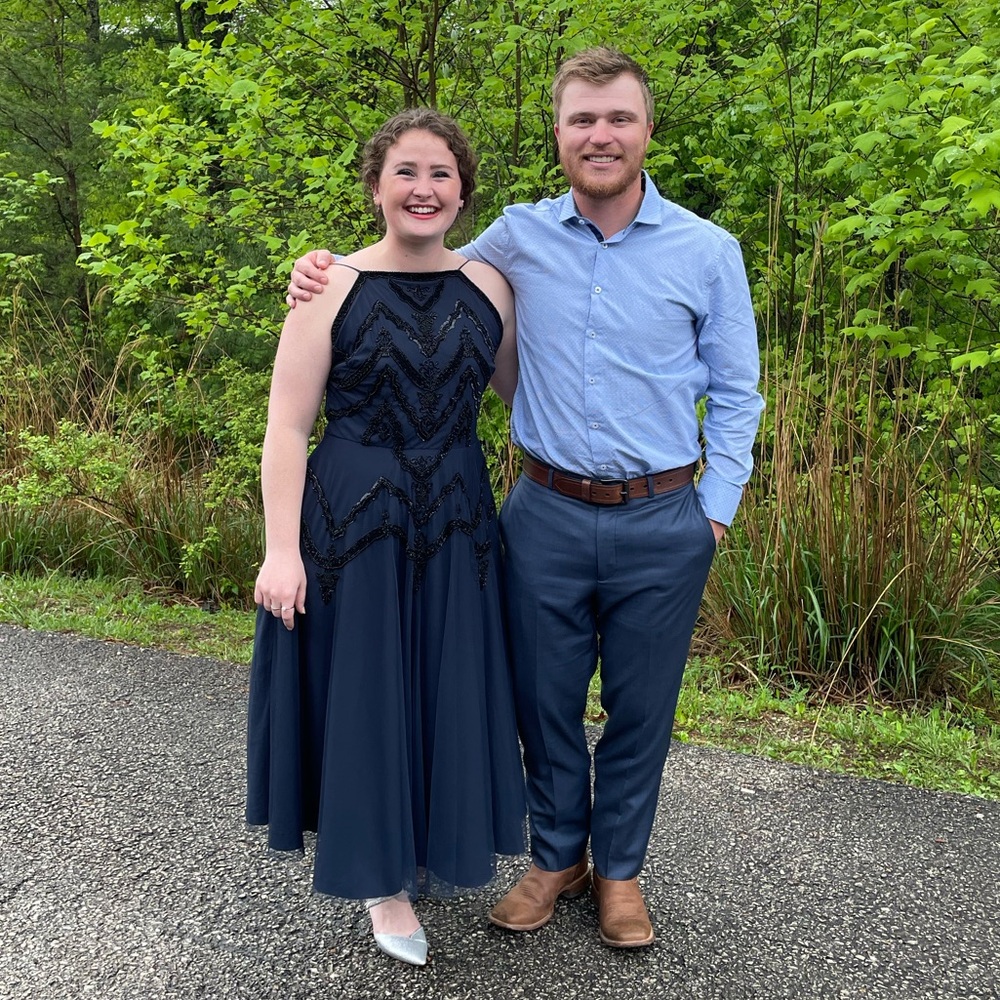 ASOS Navy Midi Dress